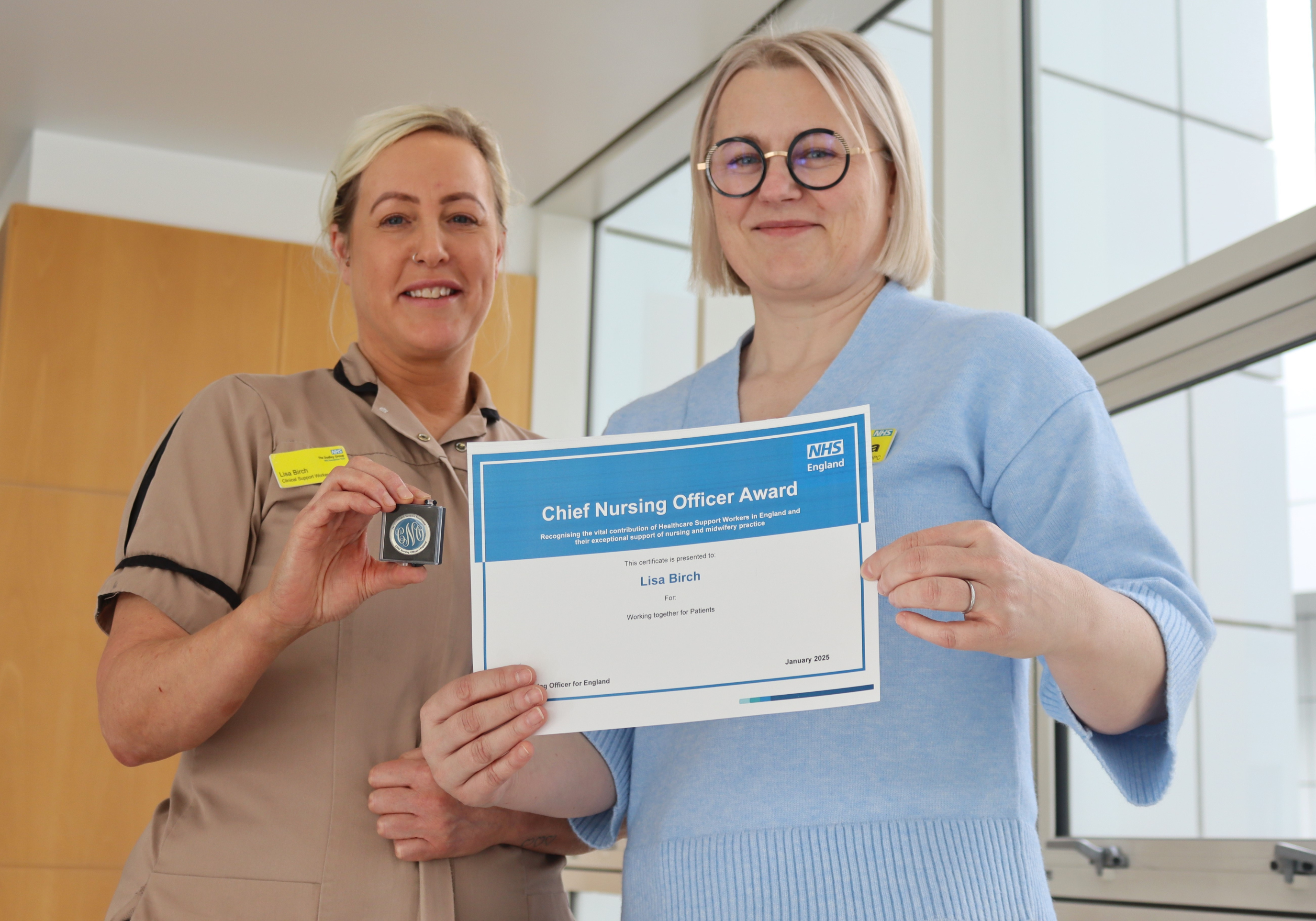 Image for Local hospital support worker honoured with prestigious Chief Nursing Officer award